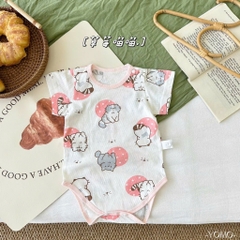 Bodysuits Cộc Tay Mùa Hè Cotton Thoáng Mát Mùa Hè Cho Bé Trai, Bé Gái 01BDS