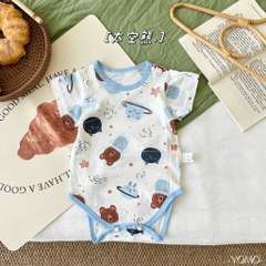Bodysuits Cộc Tay Mùa Hè Cotton Thoáng Mát Mùa Hè Cho Bé Trai, Bé Gái 01BDS