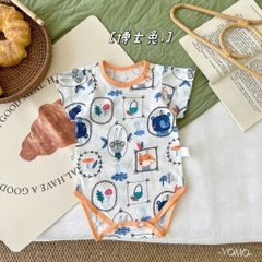 Bodysuits Cộc Tay Mùa Hè Cotton Thoáng Mát Mùa Hè Cho Bé Trai, Bé Gái 01BDS