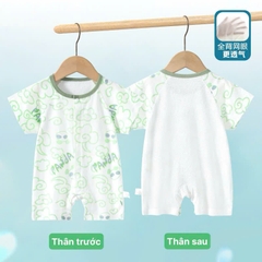 Body đùi cộc tay cotton mèm mịn phối lưới mỏng mát cho bé sơ sinh mặc mùa hè 𝟒𝟏𝐁𝐃𝐃𝐔