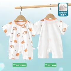 Body đùi cộc tay cotton mèm mịn phối lưới mỏng mát cho bé sơ sinh mặc mùa hè 𝟒𝟏𝐁𝐃𝐃𝐔