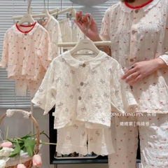 Bộ dài tay mỏng đáng yêu cho bé gái mặc hè thu phong cách Hàn Quốc 𝟎𝟐𝐁𝐃𝐓