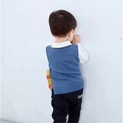 Áo gile len họa tiết khủng long cho bé hàng Quảng Châu cho bé yêu