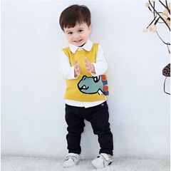 Áo gile len họa tiết khủng long cho bé hàng Quảng Châu cho bé yêu