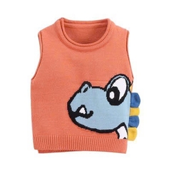 Áo gile len họa tiết khủng long cho bé hàng Quảng Châu cho bé yêu