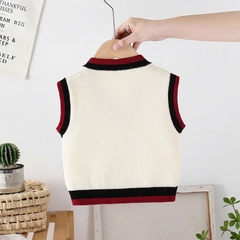 Áo gile len mịn huy hiệu đồng phục cho bé trai bé gái hàng Quảng Châu cao cấp