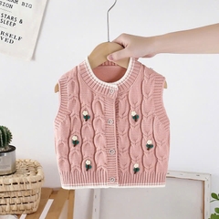 Áo len gile bé gái họa mềm mịn họa tiết đáng yêu hàng Quảng châu cao cấp
