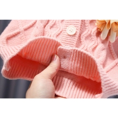 Áo gile len mềm mịn họa tiết thỏ 3D cho bé gái hàng Quảng Châu cao cấp