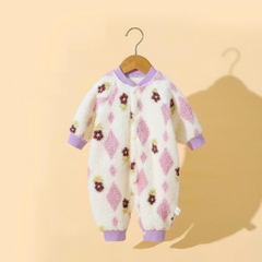 Bộ đồ liền thân Lamia body nỉ lông dài tay cho bé trai bé gái sơ sinh 𝟒𝟔𝐁𝐃𝐃