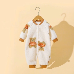 Bộ đồ liền thân Lamia body nỉ lông dài tay cho bé trai bé gái sơ sinh 𝟒𝟔𝐁𝐃𝐃