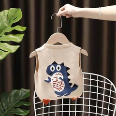 Áo gile len họa tiết khủng long cho bé hàng Quảng Châu cho bé yêu