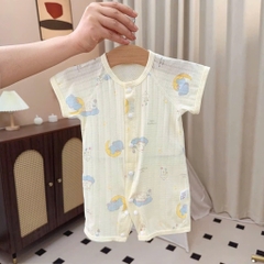 Bộ Body Đùi Cúc Giữa Mùa Hè Mỏng Mát Họa Tiết Đáng Yêu Cho Bé Sơ Sinh 24BDDU