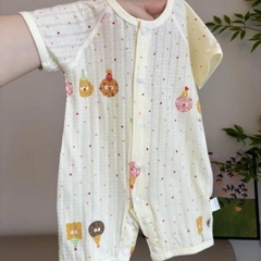 Bộ Body Đùi Cúc Giữa Mùa Hè Mỏng Mát Họa Tiết Đáng Yêu Cho Bé Sơ Sinh 24BDDU