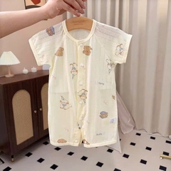 Bộ Body Đùi Cúc Giữa Mùa Hè Mỏng Mát Họa Tiết Đáng Yêu Cho Bé Sơ Sinh 24BDDU