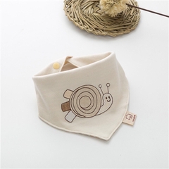 Khăn Yếm Tam Giác 2 Cúc Bấm Họa Tiết Đáng Yêu Chất Cotton Hữu Cơ Tự Nhiên An Toàn Cho Bé
