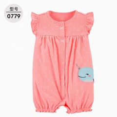 Romper xuất xịn cho bé gái từ sơ sinh đến 18 tháng cotton mỏng mát cho mùa hè