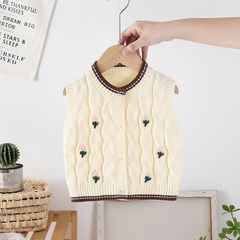 Áo len gile bé gái họa mềm mịn họa tiết đáng yêu hàng Quảng châu cao cấp