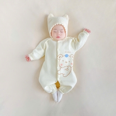 Body nỉ bông dài tay thu đông họa tiết dễ thương cho bé sơ sinh hàng Quảng Châu cao cấp