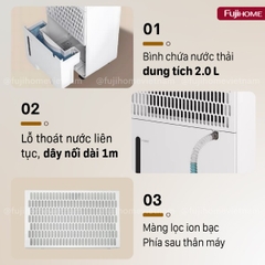 Máy hút ẩm dân dụng Fujihome DH12NW – Công suất 12 lít/ngày, lọc không khí, điều khiển thông minh