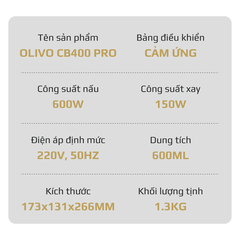 Máy Xay Nấu Đa Năng OLIVO CB400 PRO