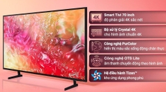 Smart Tivi Crystal UHD Samsung 4K 70 inch UA70DU7000