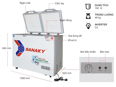 Tủ Đông Mát Sanaky Inverter 220 Lít VH‑2899W4K