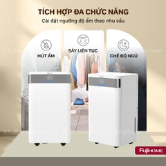 Máy hút ẩm dân dụng Fujihome DH12NW – Công suất 12 lít/ngày, lọc không khí, điều khiển thông minh