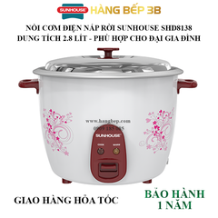 Nồi Cơm Điện Nắp Rời 2.8 Lít Sunhouse SHD8138