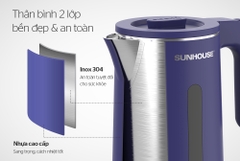Ấm Siêu Tốc Inox 2 Lớp 1.8 Lít Sunhouse HTD1351