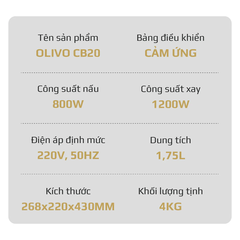 Máy Xay Nấu Đa Năng OLIVO CB20