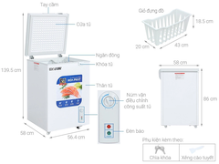 Tủ Đông Mini Hoà Phát 107 Lít AN6107