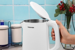 Bình đun siêu tốc Toshiba KT-15DS1PV – 1.5 lít, công suất 1800–2150W, ruột inox SUS 304, đun nước nhanh chóng và an toàn