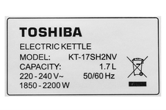 Bình đun siêu tốc Toshiba KT-17SH2NV – 1.7 lít, công suất 2200W, ruột inox SUS 304, đun nước nhanh, an toàn