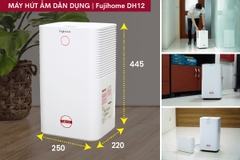Máy hút ẩm dân dụng Fujihome DH12 – Công suất 12 lít/ngày, tiết kiệm điện, vận hành êm ái