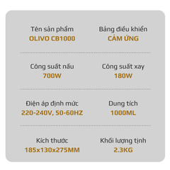 Máy Xay Nấu Đa Năng OLIVO CB1000