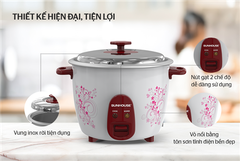 Nồi Cơm Điện Nắp Rời 2.8 Lít Sunhouse SHD8138