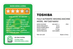 Máy giặt Toshiba Inverter 15 kg AW-T26D1600XV (MG)