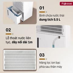 Máy hút ẩm dân dụng Fujihome DH40NW – 40 L/ngày, Ionizer & Wi‑Fi