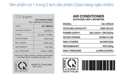 Máy lạnh Casper Inverter 1 HP GC-09IS35