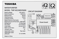 Máy lọc nước RO nóng nguội lạnh Toshiba TWP-W2398SVN(M) 10 lõi – Công nghệ RO Plus, đèn UV diệt khuẩn, tạo nước kiềm