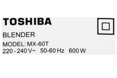 Máy xay sinh tố đa năng Toshiba MX-60T(H) – Công suất 600W, 2 cối xay, lưỡi dao SUS301, an toàn không BPA