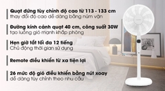 Quạt đứng Toshiba 9 cánh DC inverter F-LSD10(W)VN 30W