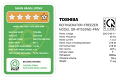 Tủ lạnh Toshiba Inverter 407 lít GR-RT535WE-PMV(06)-MG