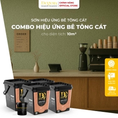 Combo 10m2 Sơn hiệu ứng Bê Tông Cát |Định mức 10m2]|HIỆU ỨNG DE'GON