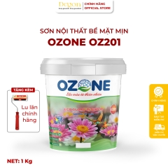 Sơn tường nội thất cao cấp bề mặt mịn, đẹp  - 1kg[OZ201]| - Định mức 10m2/lớp |HIỆU ỨNG DE'GON