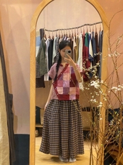 BROWN GINGHAM SKIRT