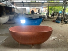 Bồn tắm đá mài terrazzo hình oval trứng - BTMT-0018