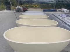 Bồn tắm đá mài terrazzo hình oval trứng - BTMT-0018