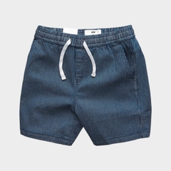 Quần Short Denim Striped Elastic Waistband