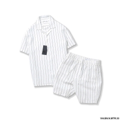SET LINEN CUBAN STRIPED